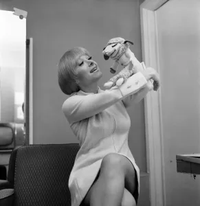 00027 Prints: Colour photograph print of Shari Lewis with Lamb Chop in her dressing room
