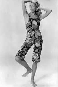 Vintage Beachwear Prints: Clothing Beach: Perfect cover for your bikini is this pair of dungarees (above