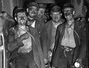 Miners at Creswell Colliery Print, 1947