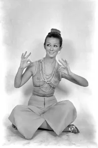 60s Fashion Trends Prints: Corolyn Smith in see through dress. December 1969 Z11769-001