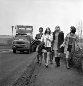 00039 Prints: Fashion Print: Six Girls in Mini Skirts near Clitheroe