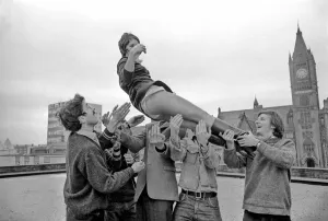 November 1969 Print of Actors Lifting a Person