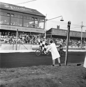 00039 Prints: Speedway Print at Stoke Speedway Track, June 1960