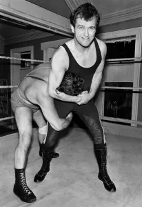 00042 Prints: Harvey Smith Show-Jumper Turns Wrestler Print