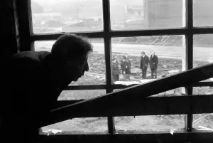 00044 Prints: Cyril Eachus waits for eviction, a photograph print from December 1969