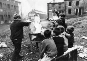 Children Prints: Beaumont Street Wasteland Fire Incident Print