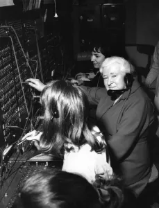 00048 Prints: Print of a telephone operator at work