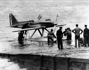 00050 Prints: Pilot Greig after Scheider Trophy Trial Print, November 1928