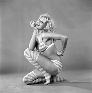 00052 Prints: Vintage Glamour Stocking Print 1975