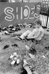 00053 Prints: Kids in the Park: Shoes Off in Tabbard Gardens, Bermondsey Print