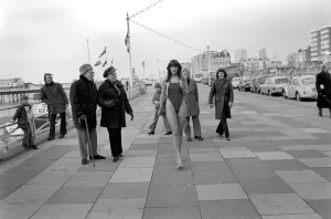 Retro Clothing Trends Prints: Glamour model Felicity Jane wearing the Thong in Brighton (Saturday)