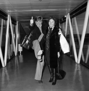 00058 Prints: Tommy Steele and Anne at Heathrow Airport, April 1975 Print
