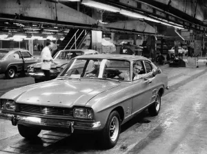 00059 Prints: Ford Capri Rolls Off Production Line Print, March 1969