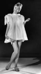 00060 Prints: Jennifer Wilson in Fur Collared Nightie Print, April 1960
