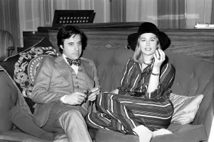 00060 Prints: Peter Bogdanovich and Cybill Shepherd at Claridges Hotel Print, March 1975