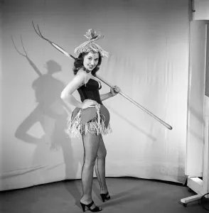 00061 Prints: Woman in Country Yokel Fancy Dress Print 1960