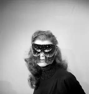 00061 Prints: Woman in Face Masks Print, February 1953