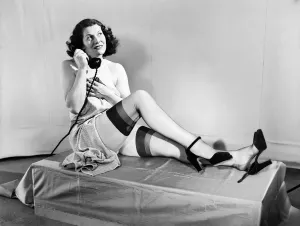 1959 Print of Woman on Telephone