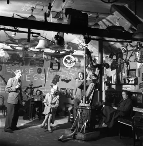 00063 Prints: Vintage Print of Old Turkey Cock Pub Customers, 1956