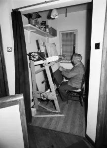 00065 Prints: Home Loom Print: Weavers at Work, 1954
