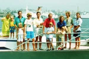 Royalty Prints: Print of Prince Charles and Diana, Princess of Wales on a luxury yacht