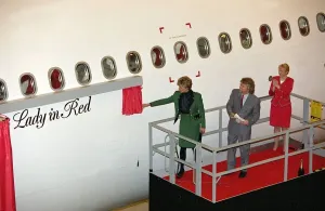 00065 Prints: Print of Princess Diana at Virgin Atlantic A340 Airbus naming ceremony