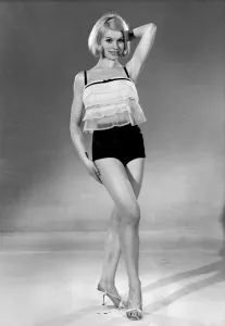 00067 Prints: Vyvyan Dunbar Print: 1965 Image of Model in Lace Top and Shorts