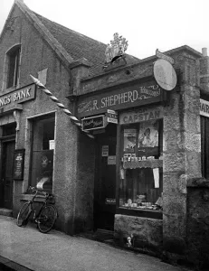 00068 Prints: Ballater Village Tobacconist Shop Print, 1958