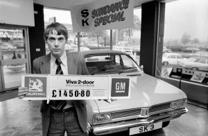 00069 Prints: Brighton Car Dealer Garage Forecourt Print May 1975