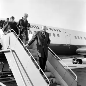 00070 Prints: Jim Callaghan Arrives at Heathrow Print February 1974