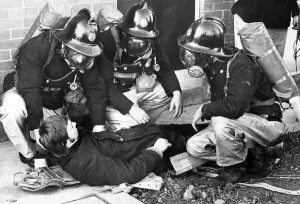 00072 Prints: North Shields Firefighters with New Breathing Apparatus Print