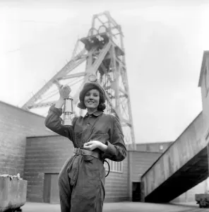00076 Prints: Coal Queen Arlene Visits Yorkshire Colliery, 1966 Print