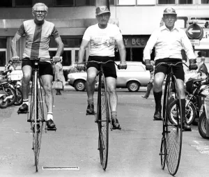 00078 Prints: Three Veteran Cyclists in Newcastle Print (00078)