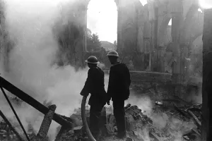 00080 Prints: St Marks AFS After Air Raid Print, October 1940