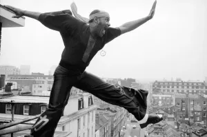 00083 Prints: Carl Douglas Performs Kung Fu on London Rooftop Print 1974