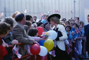 00085 Prints: Princess Diana at Yarrow Shipbuilders Ltd Print 1985