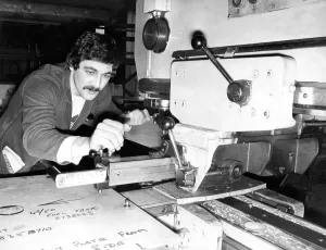 00086 Prints: Ronnie Metcalf Operates a Nibbler Print 1980