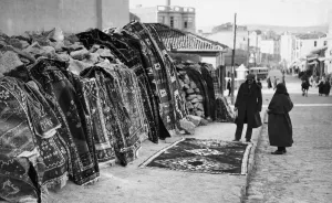 00087 Prints: A Street Carpet Market in Angora, Turkey 1929 Print