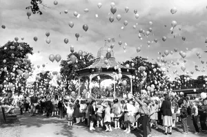 00088 Prints: Newcastle Peace Festival Balloon Launch Print 1986