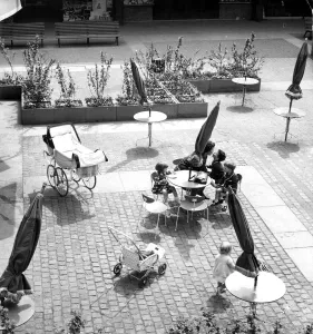 00088 Prints: Coventry Lower Precinct Godiva Cafe Print 1964
