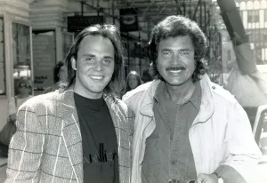 00092 Prints: Engelbert Humperdinck Print with Son in London May 1990