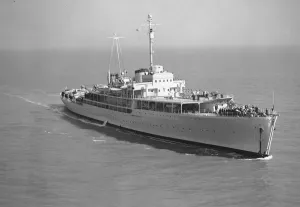 00094 Prints: Aerial View of Galeb Arriving in Thames Estuary Print 1953
