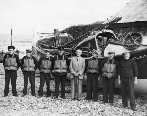 00094 Prints: Cadgwith Lifeboat Crew Print 12th June 1947