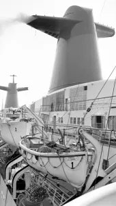 00094 Prints: Print of Lifeboats on the France Liner