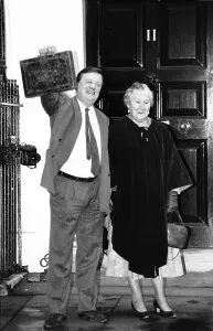 00096 Prints: Kenneth Clarke MP leaving 11 Downing Street Print