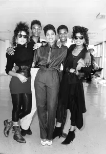 London Airport Arrivals Prints: Five Star pop group at London Airport. c. 1986