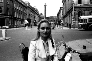 Alexandra Bastedo outside Newcastle Theatre Royal Print