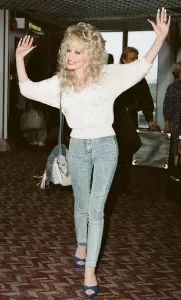 Dolly Parton at London Airport, 27th March 1988 Print