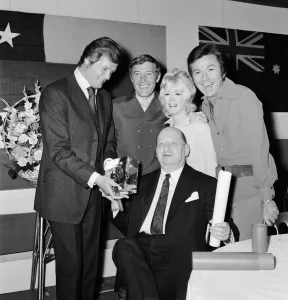 Lew Grade with Queens Award for Industry Print 1971