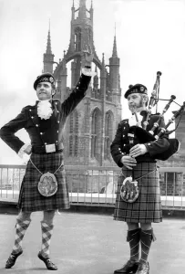 Music Festival Prints: Highland Dancer and Piper in Final Practice, May 1974 Print